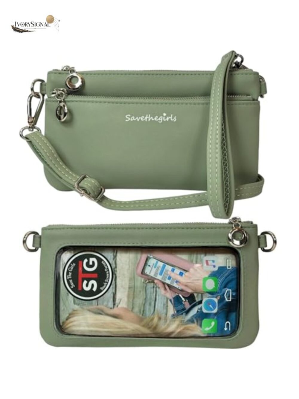 Faux Leather Crossbody Bag Touch Screen Phone Purse